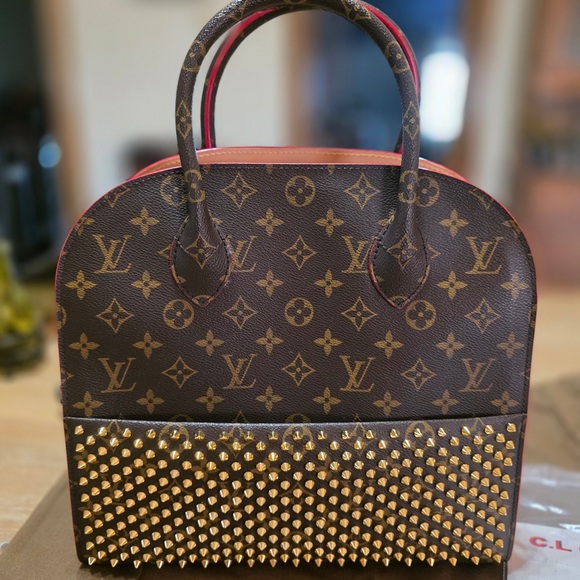 Louis Vuitton X Christian Louboutin Monogram Iconoclast Calf Hair Studs Satchel - Picture 1 of 14